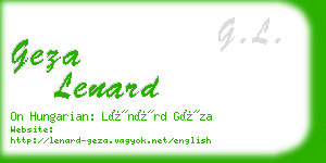 geza lenard business card